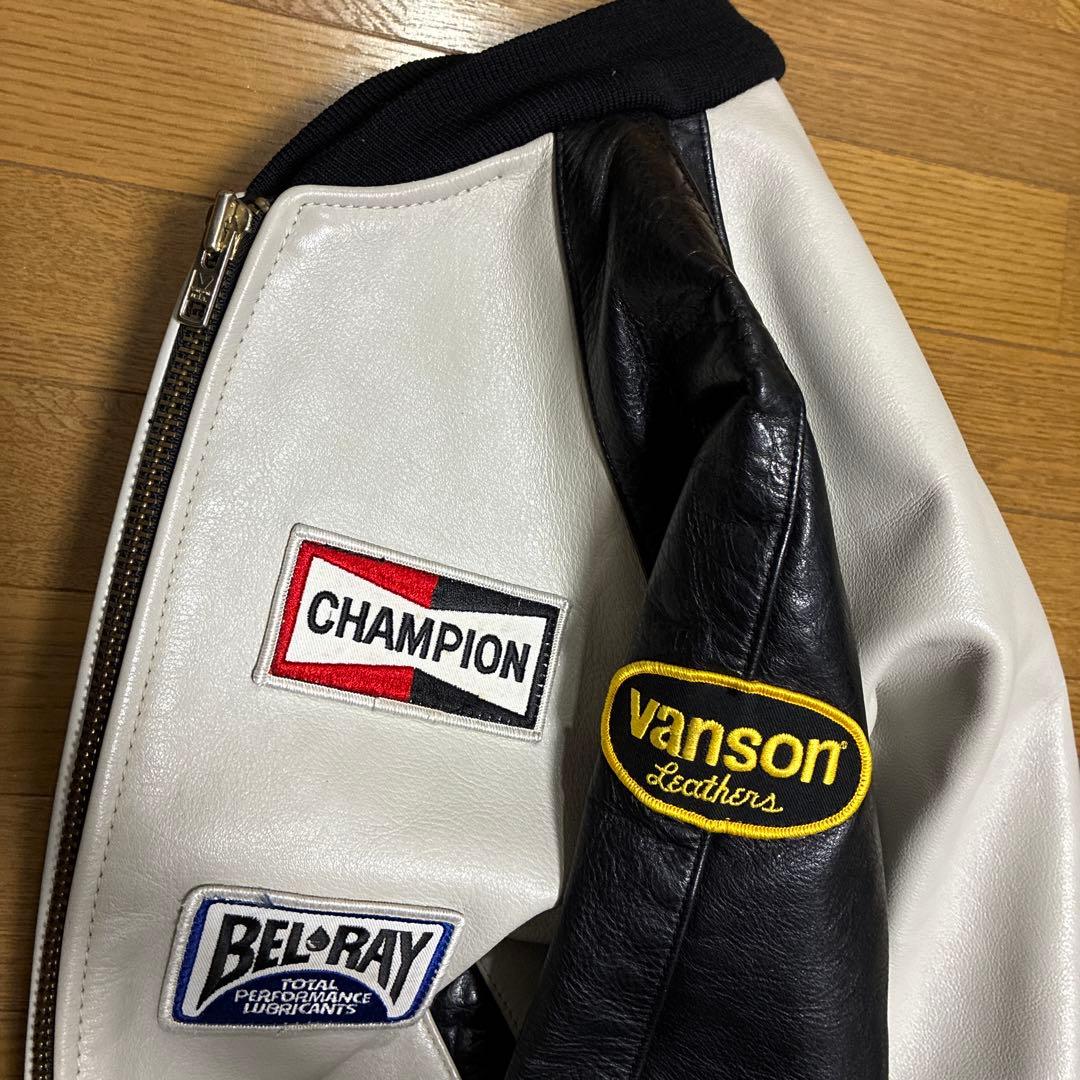 フ*ョ様 VANSON TJP レザージャケット ライダース　パッチ付 グレーU
