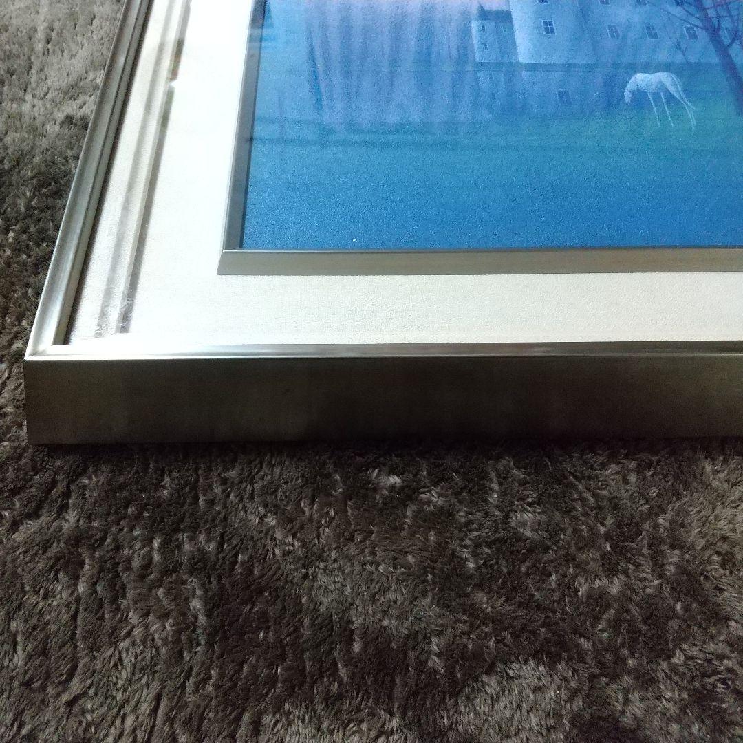 絵画 松浦敬文 水辺の城 F6号 油彩画 油絵 風景画 開運 風水画