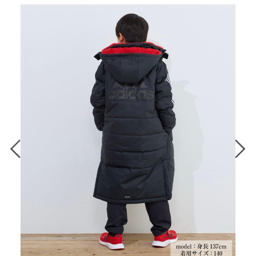新品未使用　adidas アディダス　ベンチコート　ブラック　タグ付　160