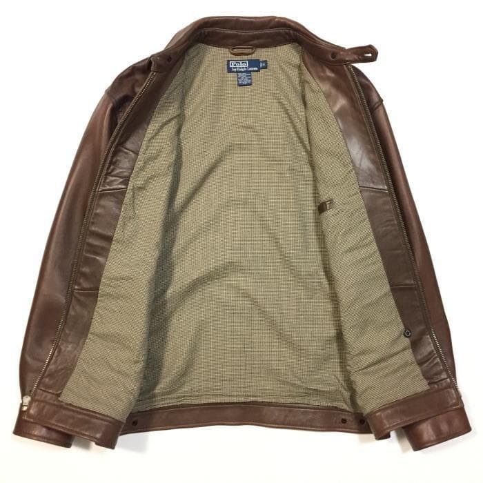 美品 実寸Ｌ位 ポロ ラルフローレン ラムレザージャケット シープレザー