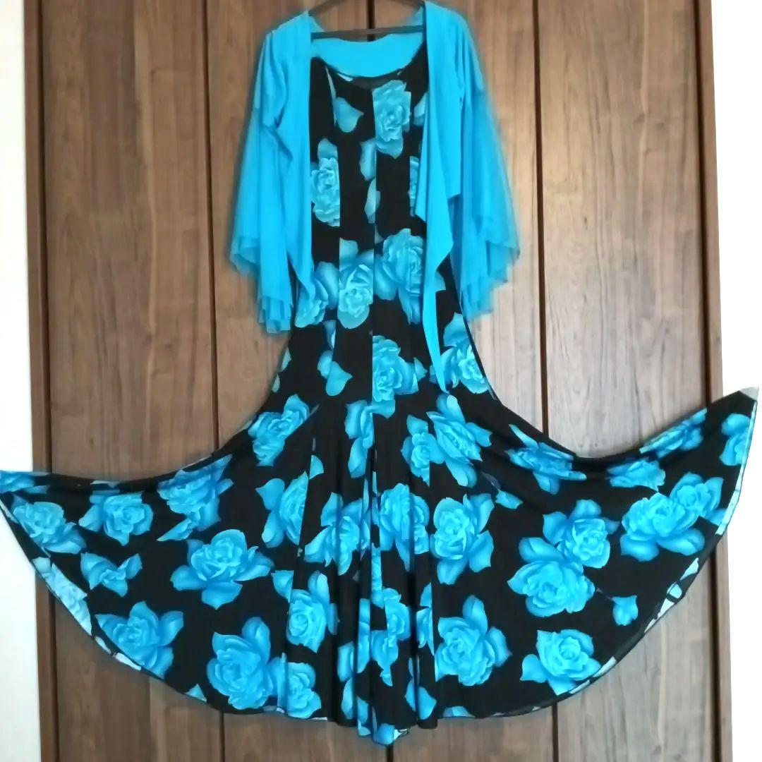 SALE♡社交ダンスドレス 青薔薇