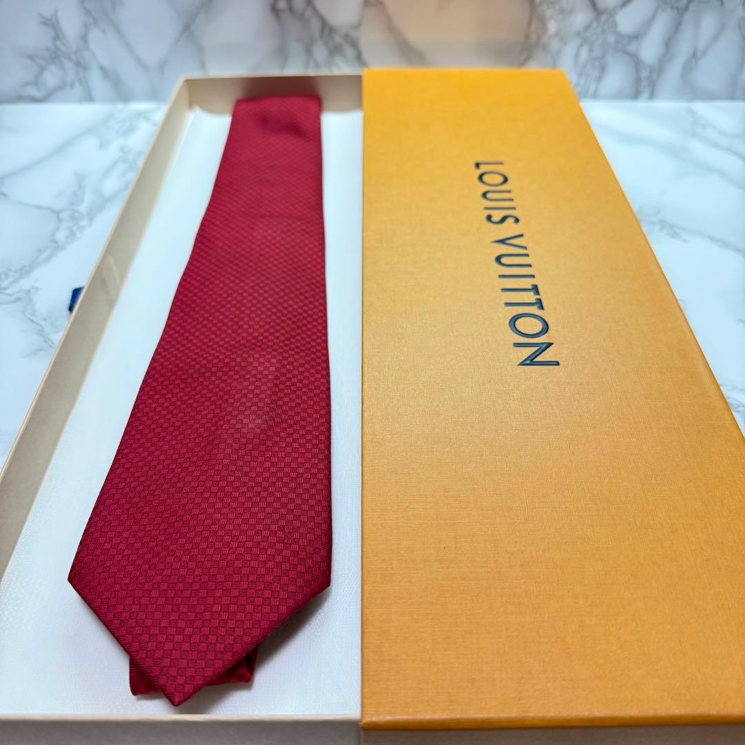 ✨美品✨ レア LOUISVUITTON ネクタイ シルク100 マイクロダミエ