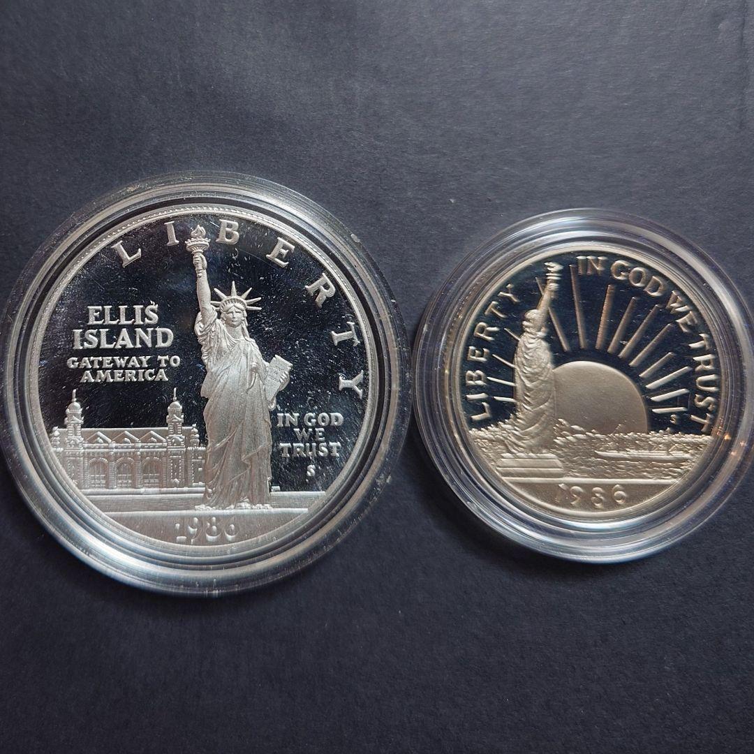 1986年 アメリカ銀貨 1ドル リバティ自由の女神記念銀貨 SV900 セット