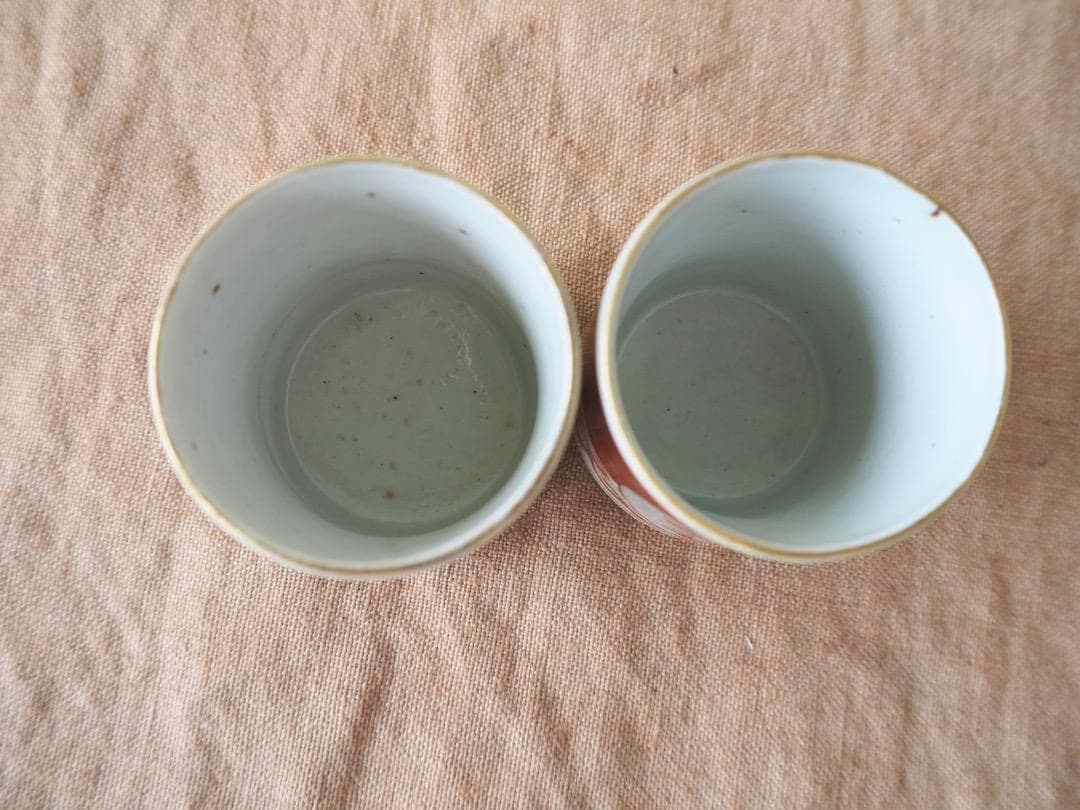 MoMa出品　時代 伊万里 赤絵金彩 オランダ唐草文 小猪口 8客
