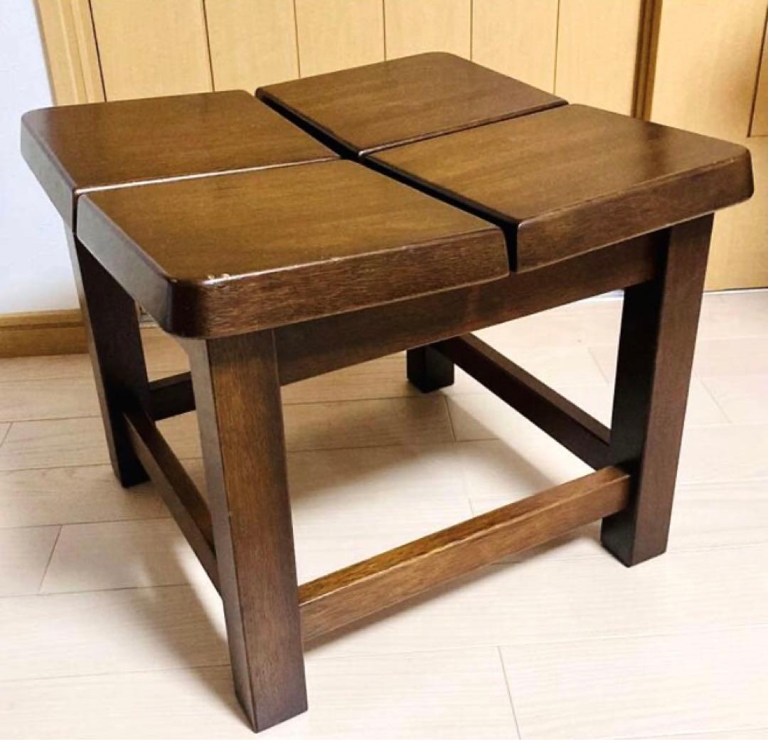 飛騨の家具 無垢材 大きめ四角のスツール