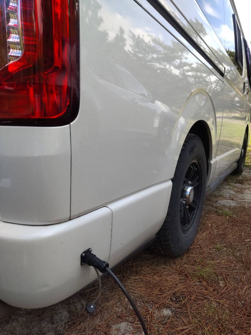 キャンピングカー 移動販売車外部電源ケーブル ネジ式防水ソケット仕様 電源側のみ