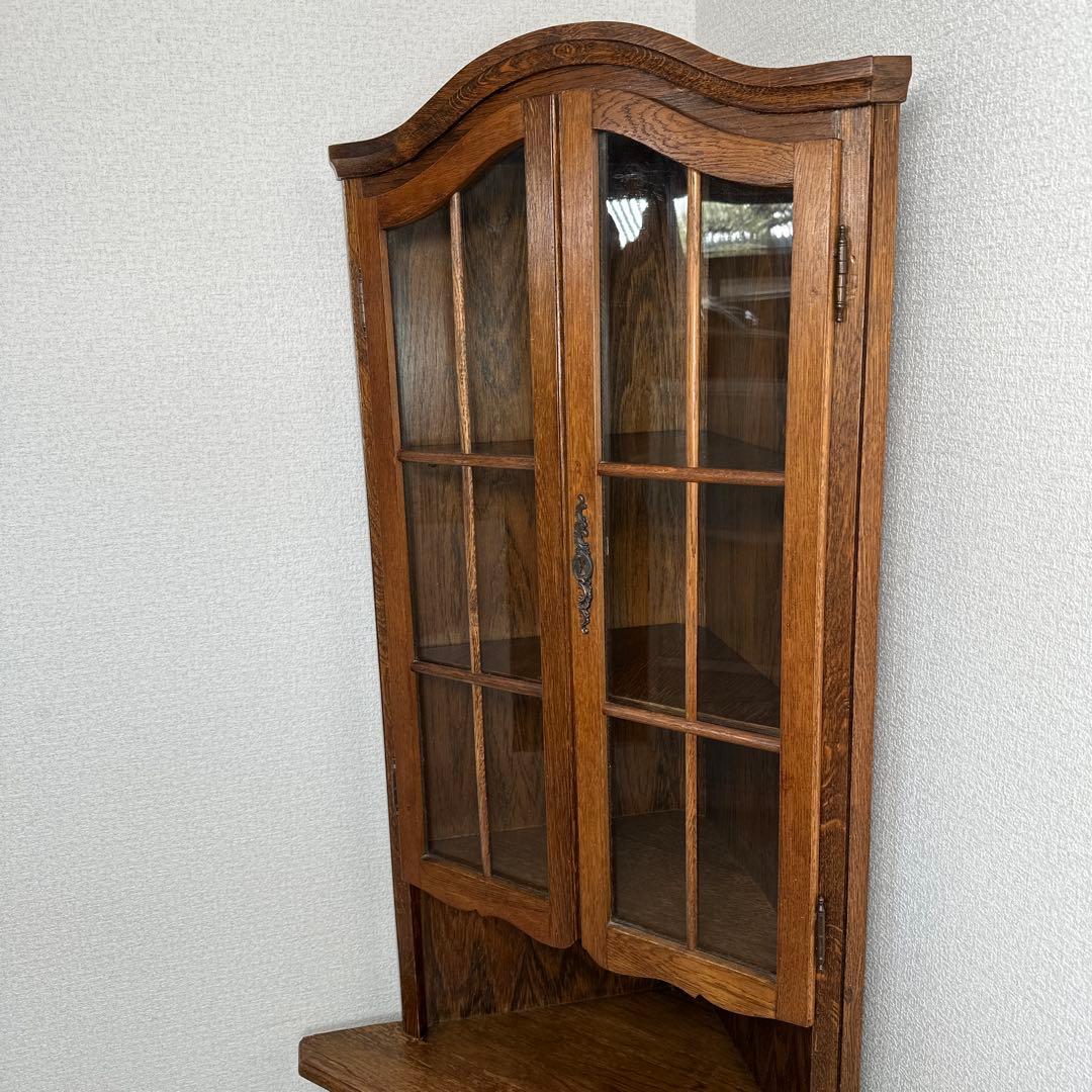 オランダ製 アンティーク コーナー キャビネット 本棚 食器棚 飾り棚 s2※