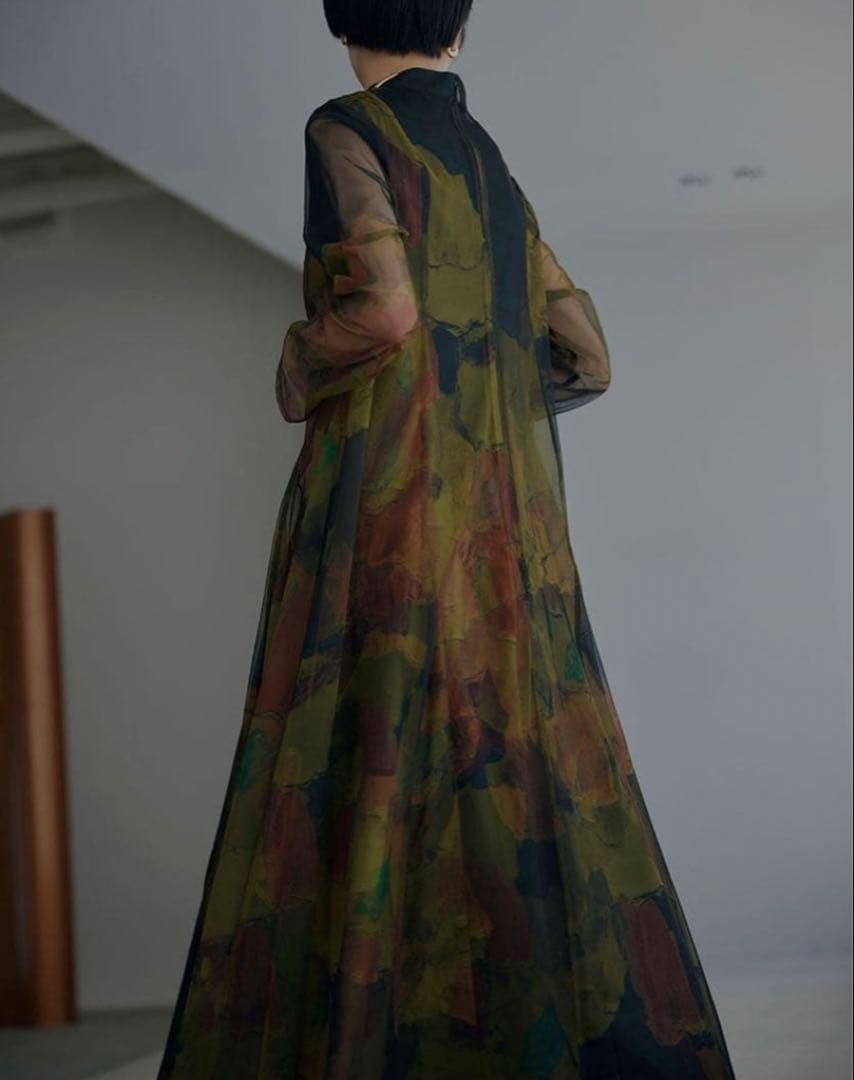 AMERI UND GYPSUM ART DRESS カーキ