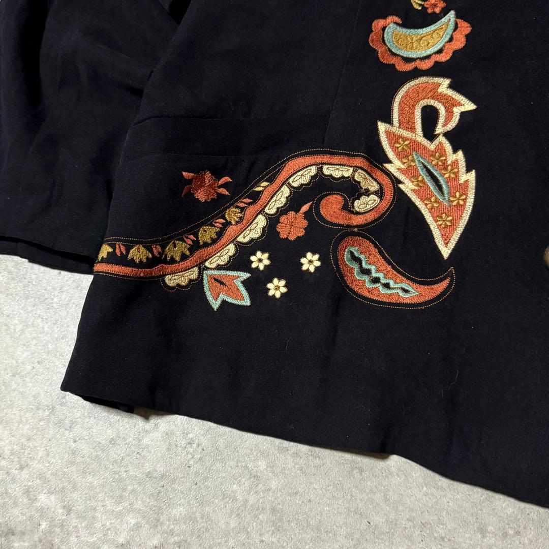 80s VINTAGE Indigo Moon 刺繍ブルゾン ジャケット 装飾