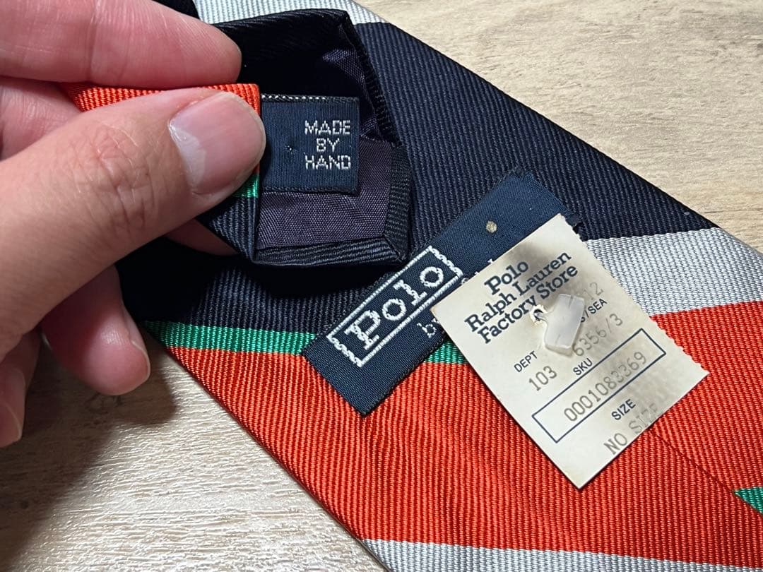 秋セール！タグ付？Polo RalphLaurenオレンジ/ネイビーストライプ