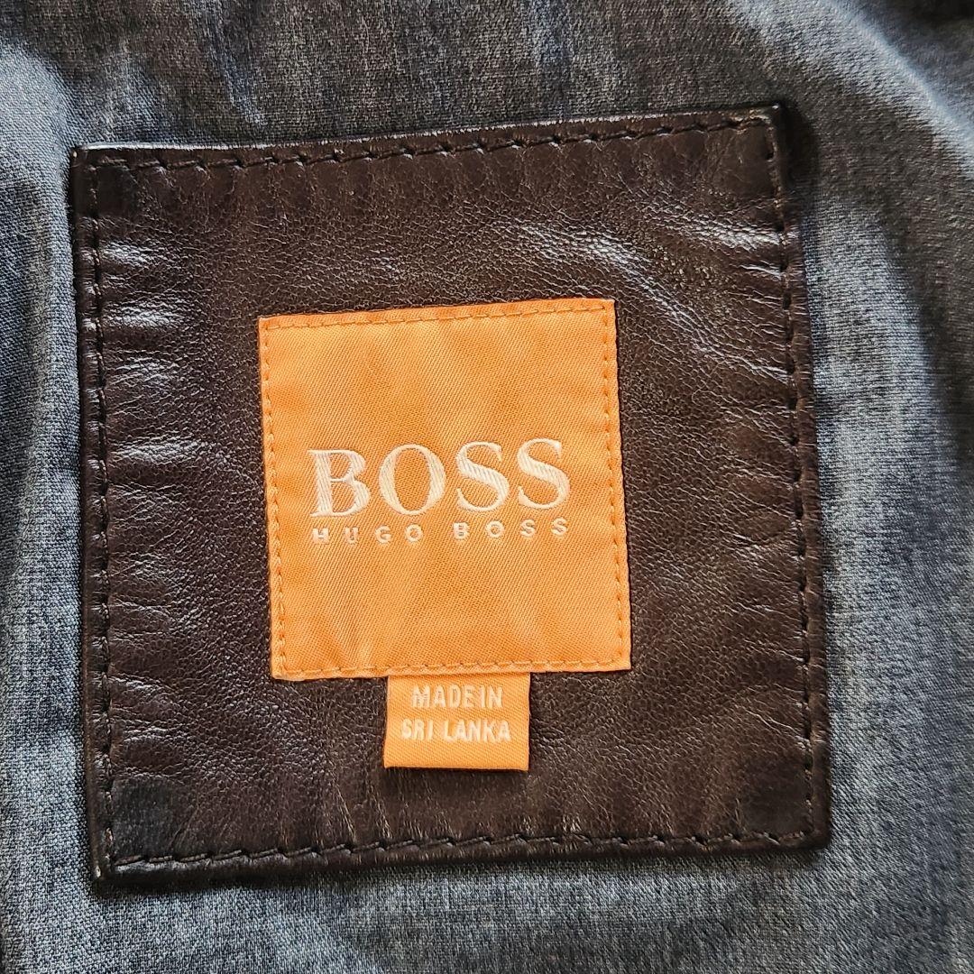 XL相当 HUGO BOSS レザージャケット フライトジャケット ラムレザー