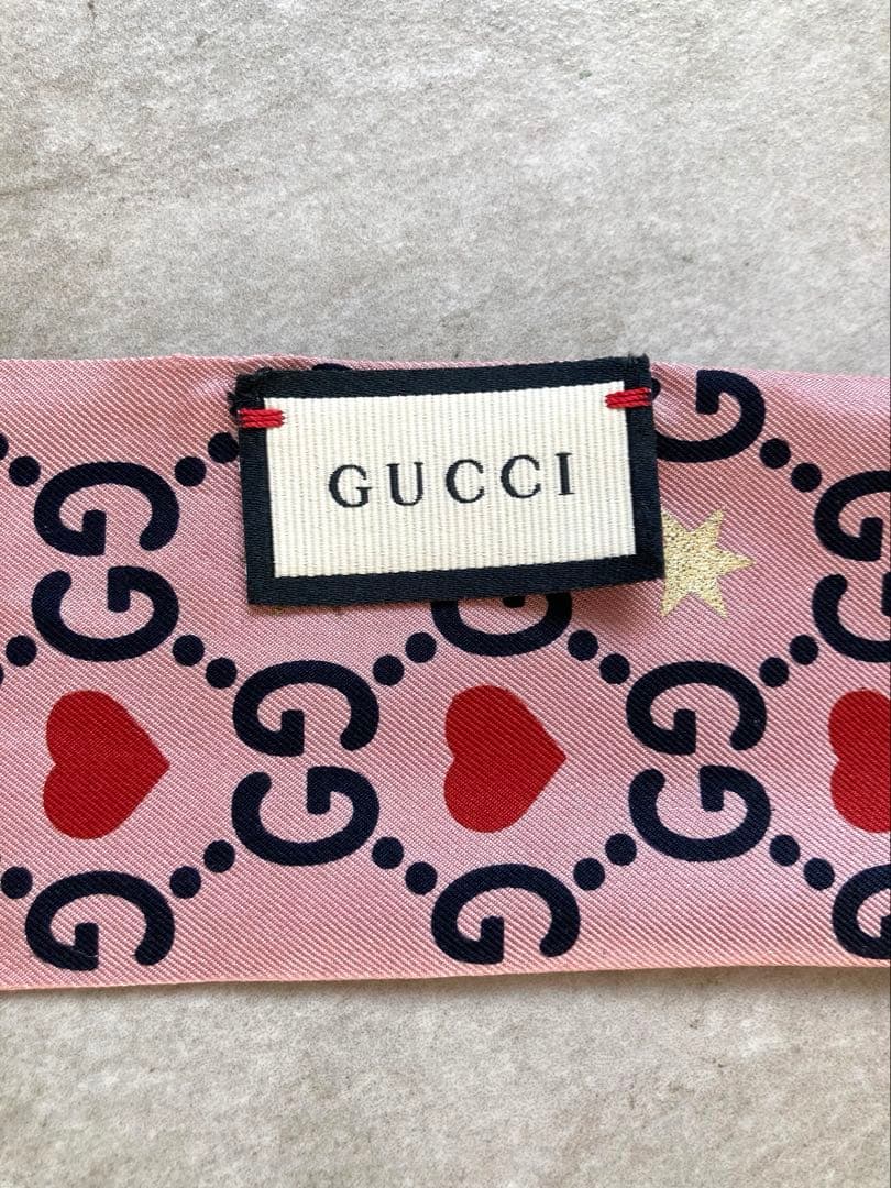 GUCCI グッチ GG シルク リボン スカーフ