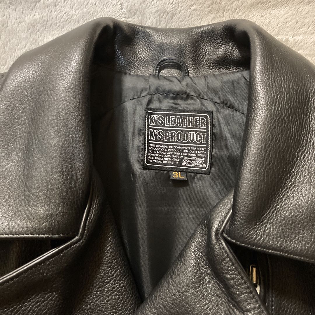 極美品　プロテクター付　3L KADOYA カドヤ　 ダブルライダースジャケット
