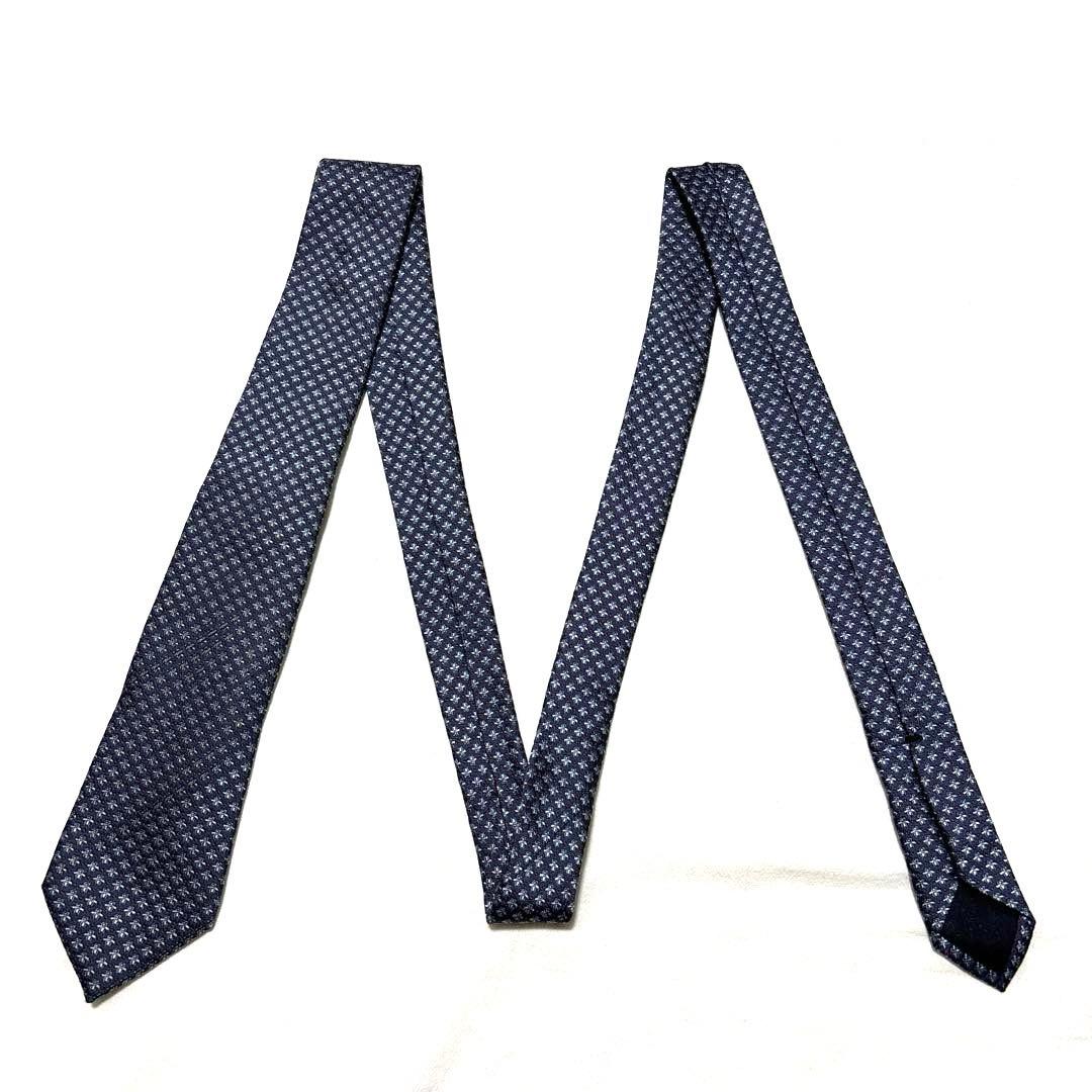 GUCCI グッチ　ネクタイ　ネイビー　ビー　蜂　ジャガード　良品
