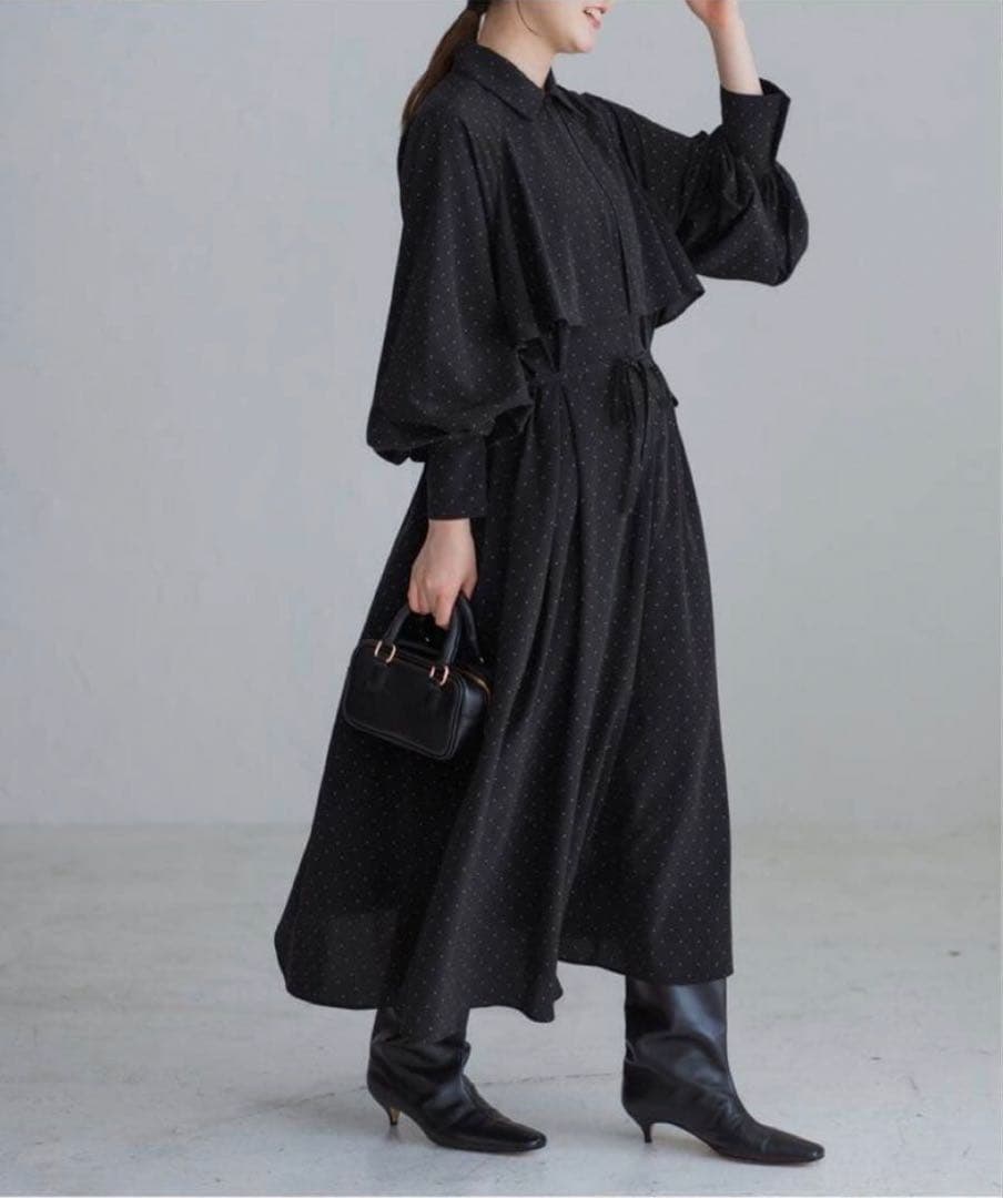 IENA ドットサッシュワンピース