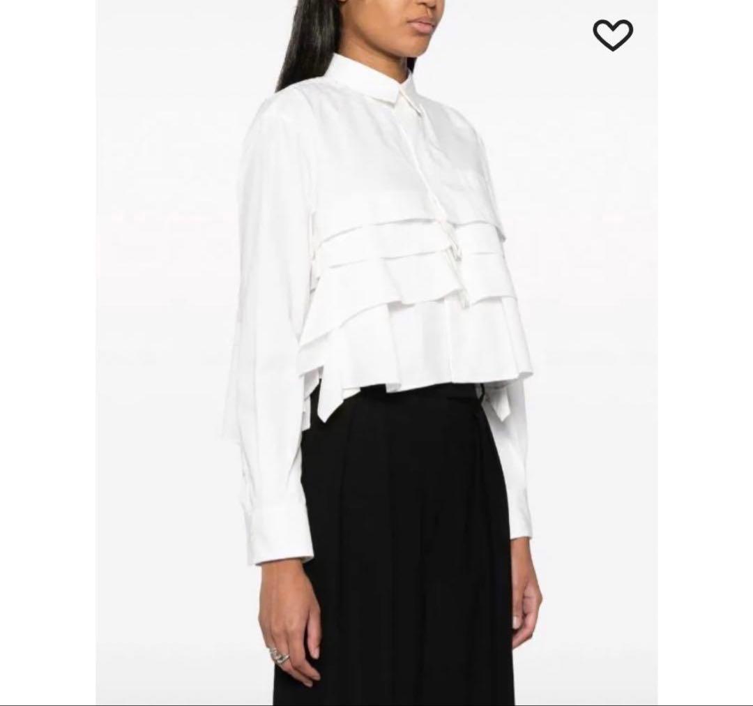 sacai 白　シャツ　ブラウス　スーチング