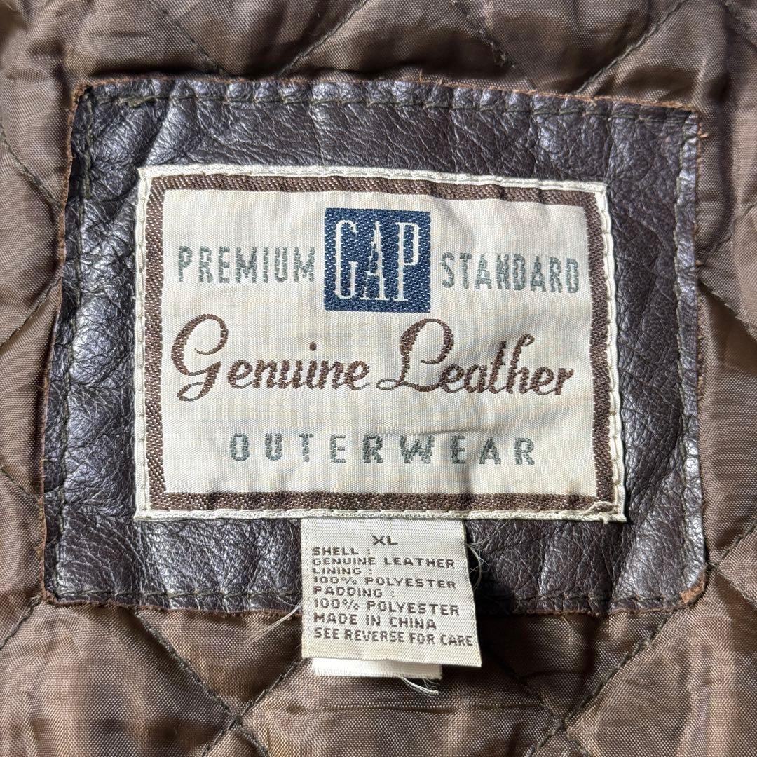 【90s】OLD GAP PREMIUM レザー カーコート ジャケット XL