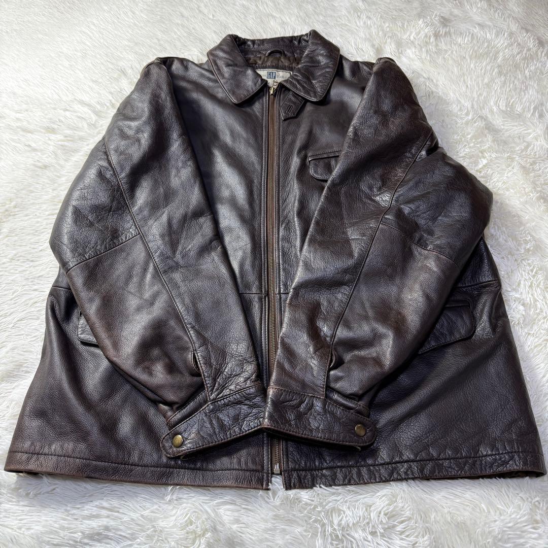 【90s】OLD GAP PREMIUM レザー カーコート ジャケット XL