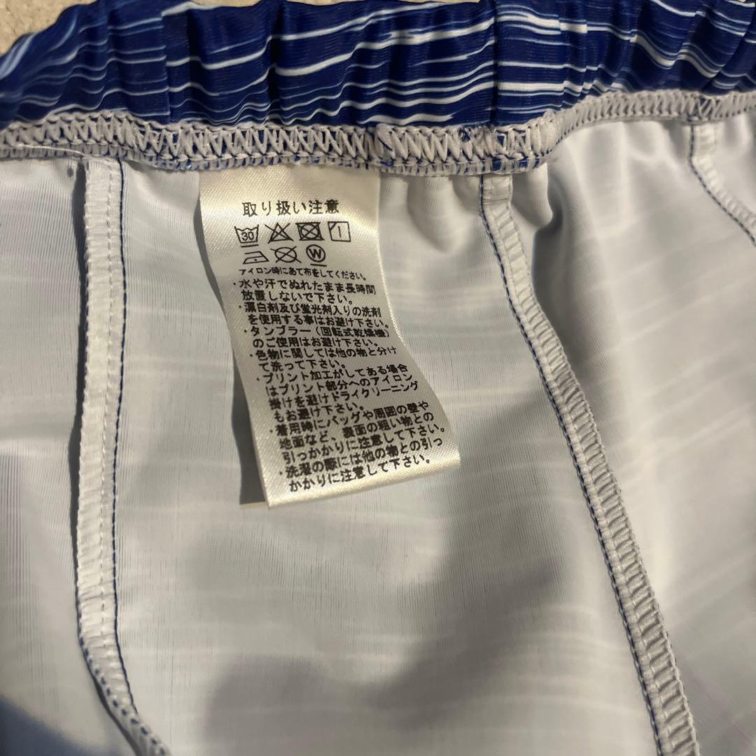 青白ストライプ 陸上用シャツショートパンツセットウェアXL
