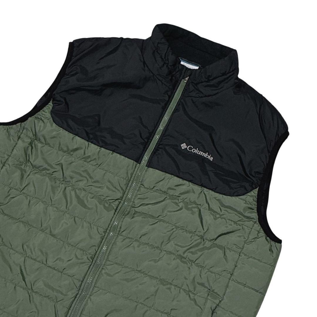 【美品】Columbia コロンビア ダウンベスト 2XL相当 黒×緑