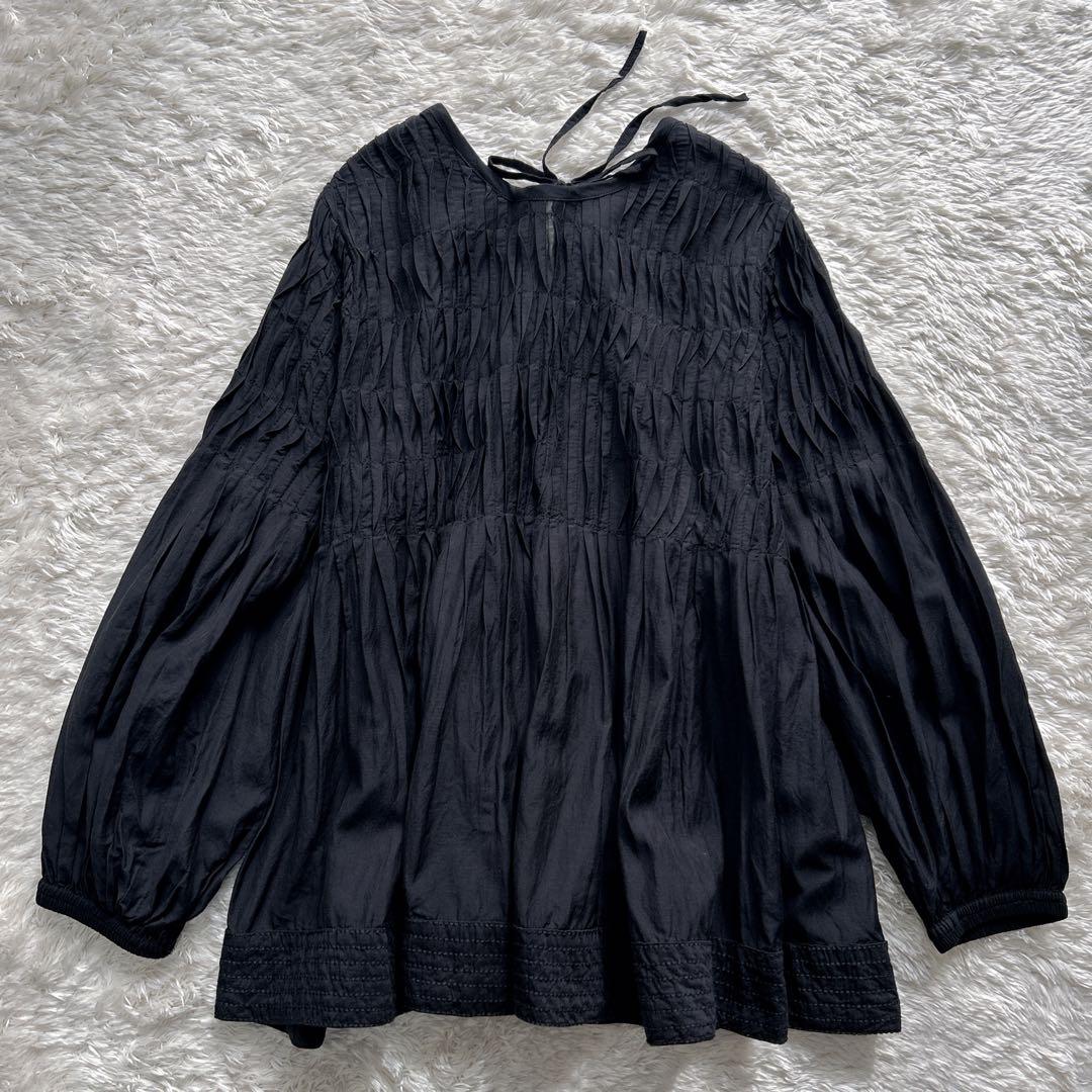 TORRAZZO DONNA ピンタックバッグリボンブラウス トラッゾドンナ 黒