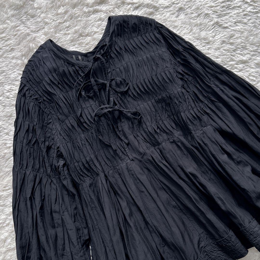TORRAZZO DONNA ピンタックバッグリボンブラウス トラッゾドンナ 黒