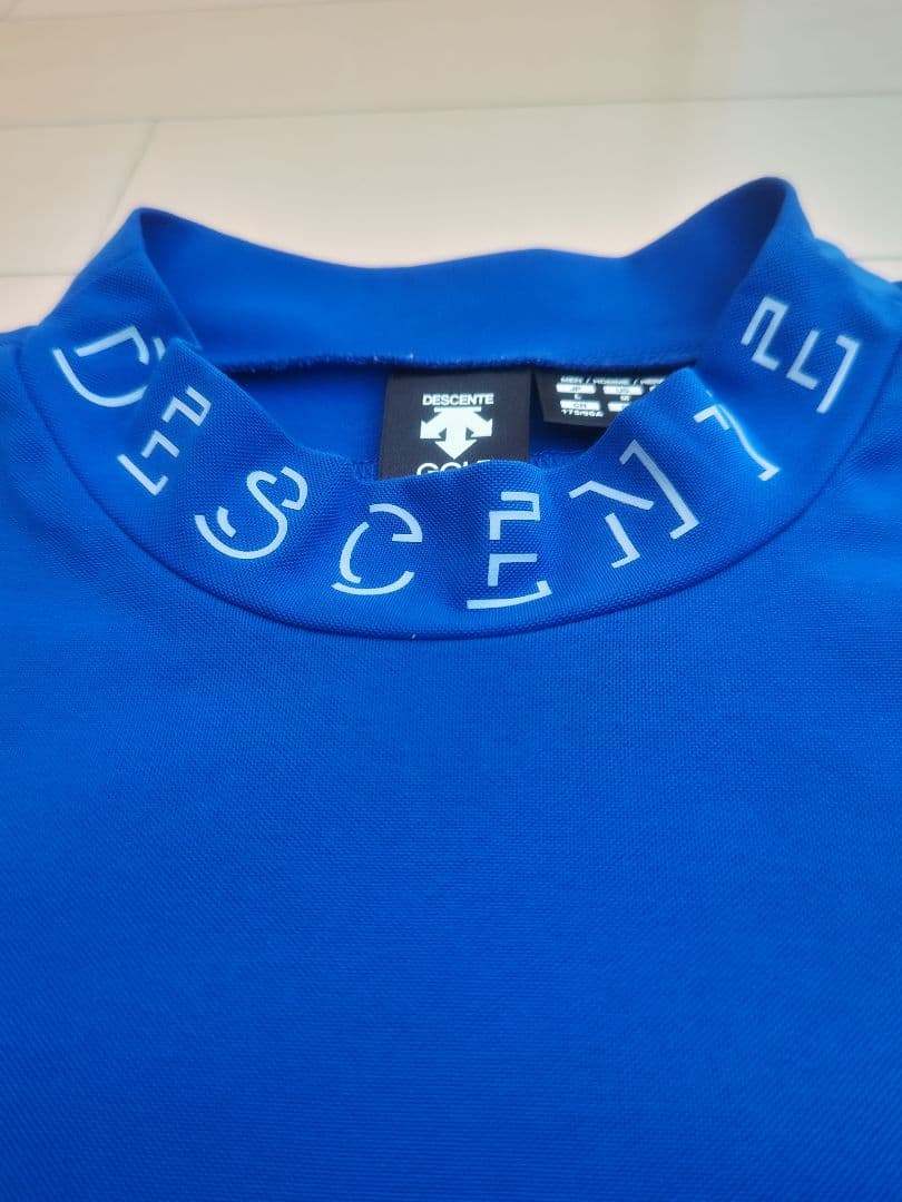 DESCENTE GOLF デサントゴルフ モックシャツ ブルー 青 L