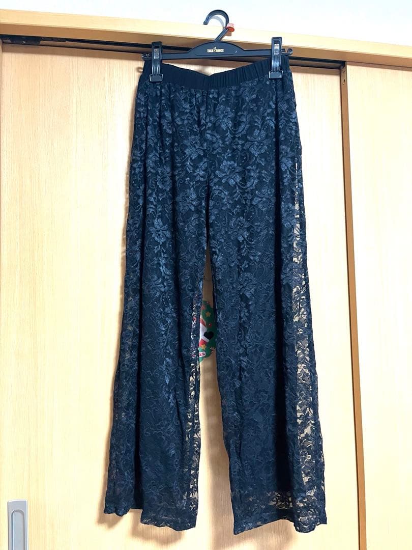 ❤️新品タグ付❤️gentilジャンティ ストレッチレースパンツ　ブラック