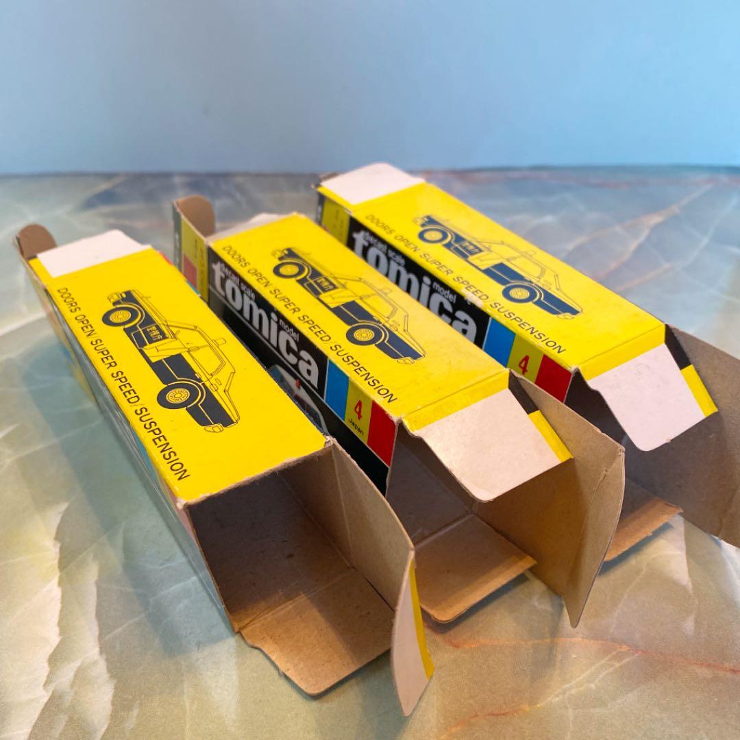 トミカNO.4トヨタクラウンパトロールカー(広島岡山愛媛)3台セット黒箱 日本製