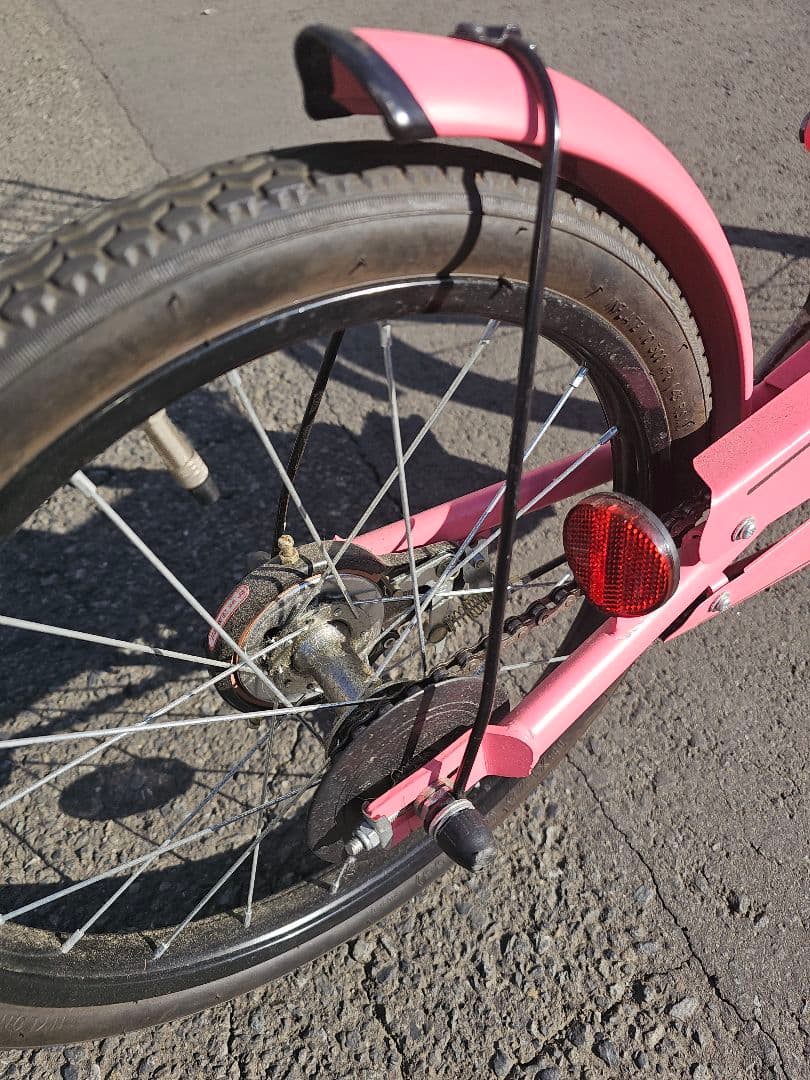 幼児用自転車 ピンク色 前面バスケット付き