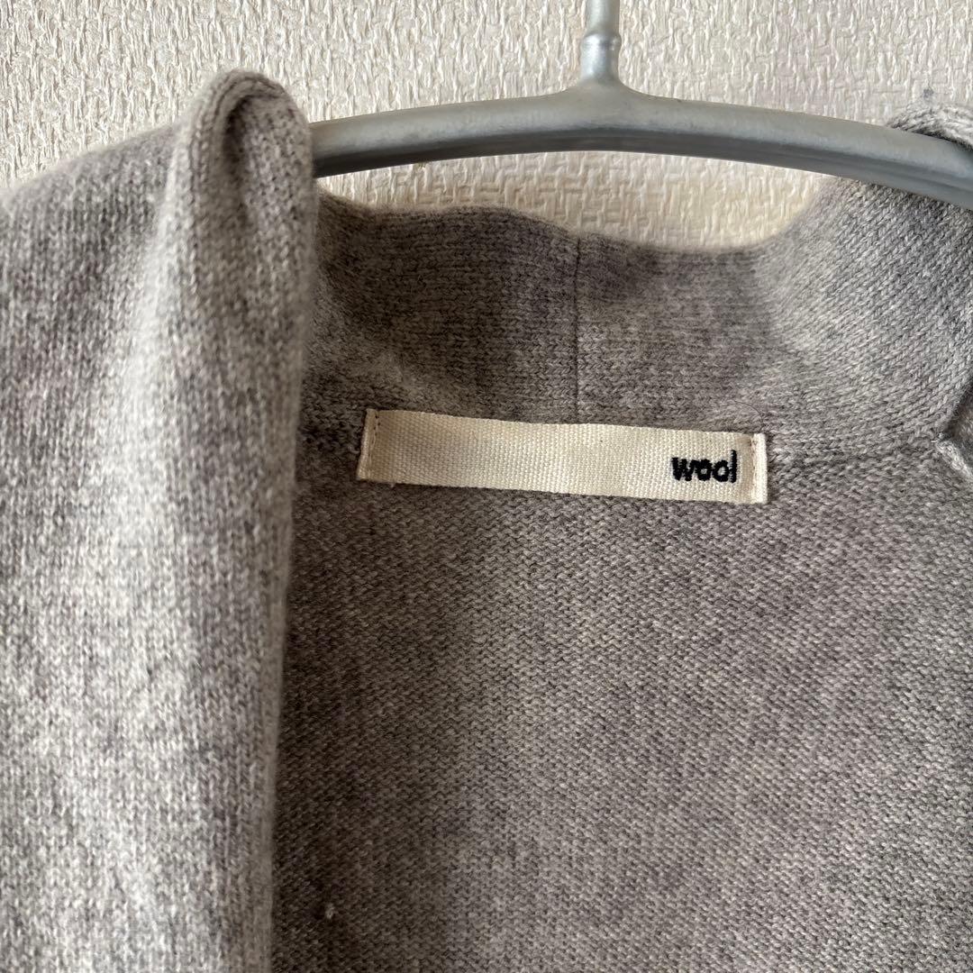 evam eva wool100% ロングジレ　カーディガン