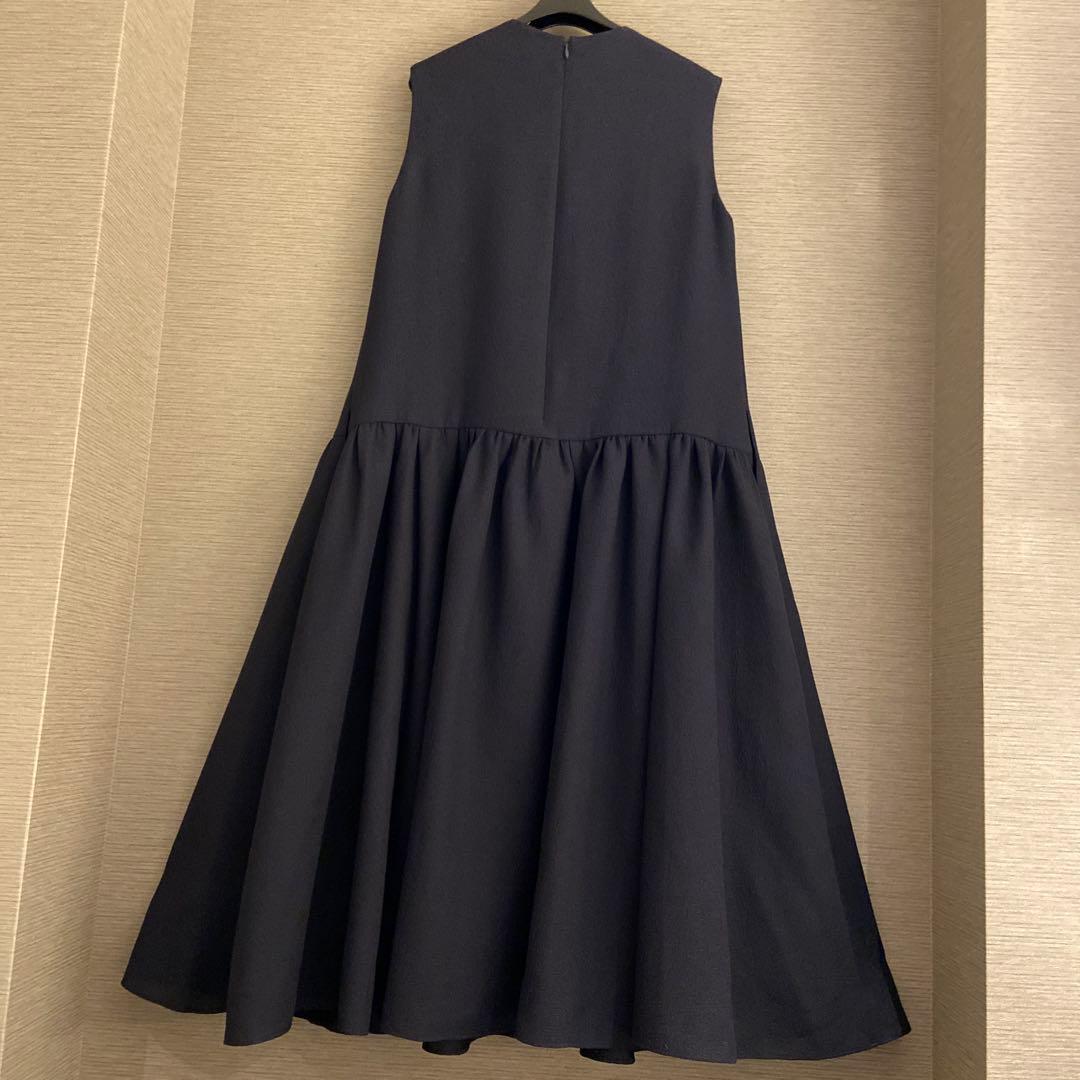 ♡極美品♡ アベニールエトワール ジャガードギャザー切替ワンピース ブラック