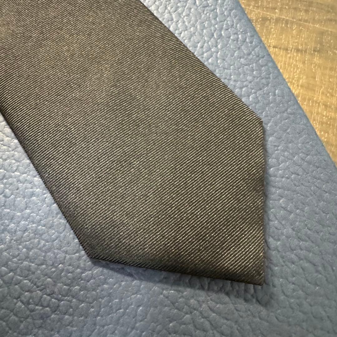 未使用タグ付 Dior ディオールオム ロゴ刺繍 ネクタイ ナローソリッドタイ