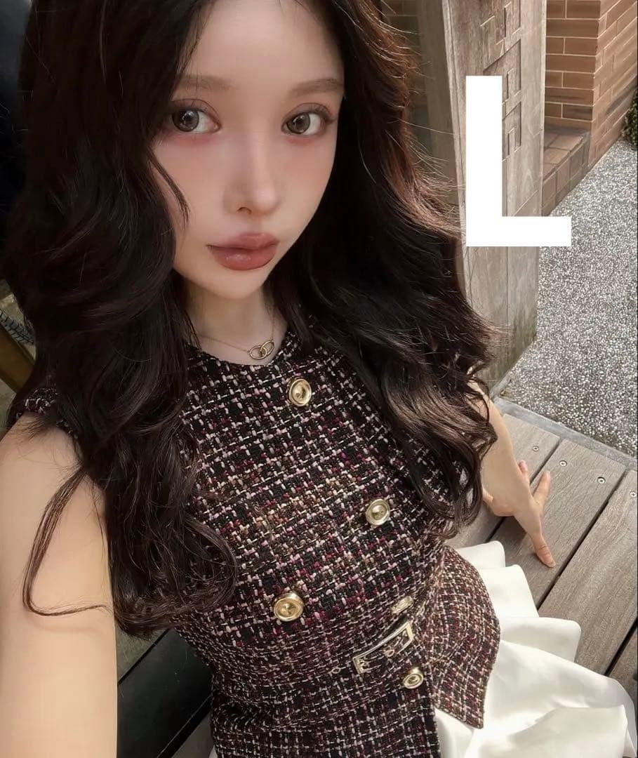 ZARA ベルト付きテクスチャーベスト　L