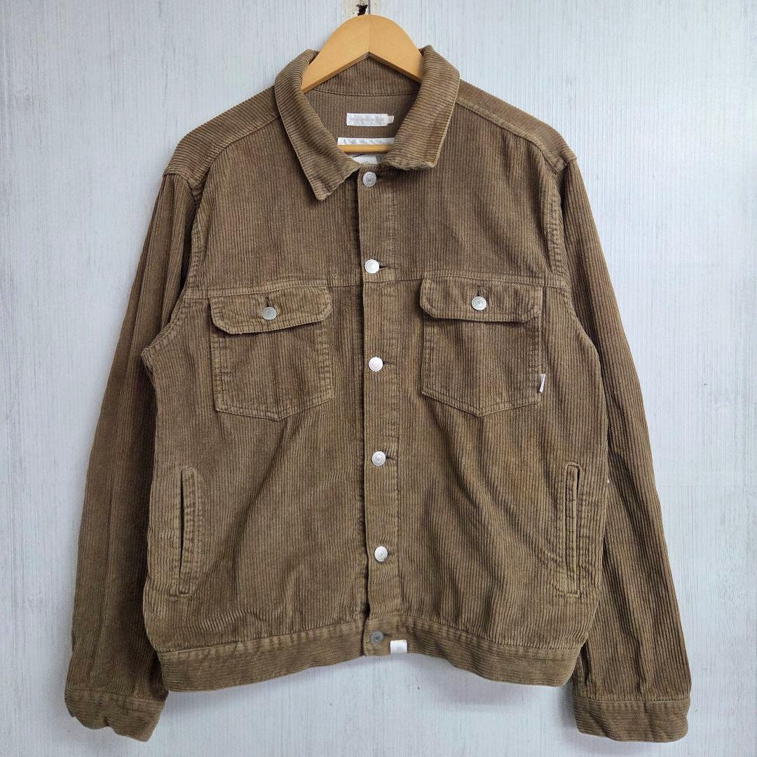 thisisneverthat　コーデュロイジャケット　M　ブラウン　刺繍ロゴ