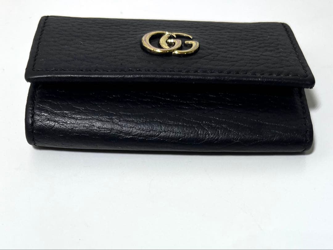 グッチ　6連　キーケース　ゴールド金具　マーモント　GG レザー　ブラック