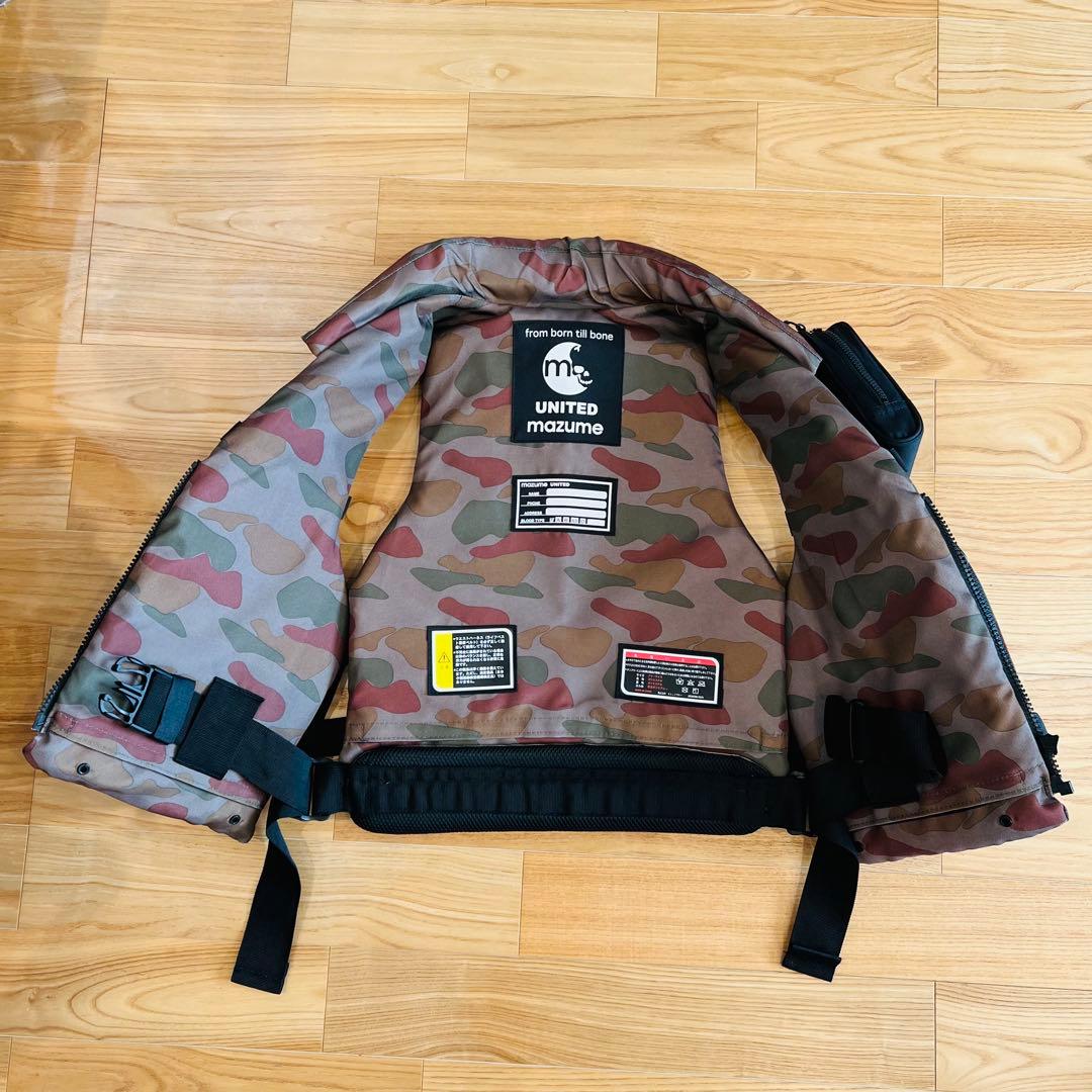 mazume マヅメ　フィッシングベスト　ライフジャケット　ベスト　迷彩　美品