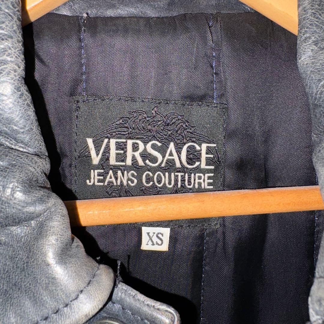 魅惑のY2K Versace ヴェルサーチ レザージャケット メデューサボタン