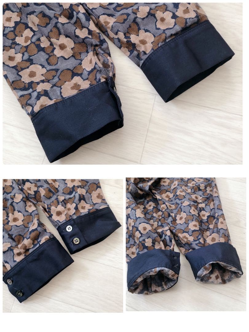 美品　TSUHARU × blu blu 花柄 後リボンワンピース