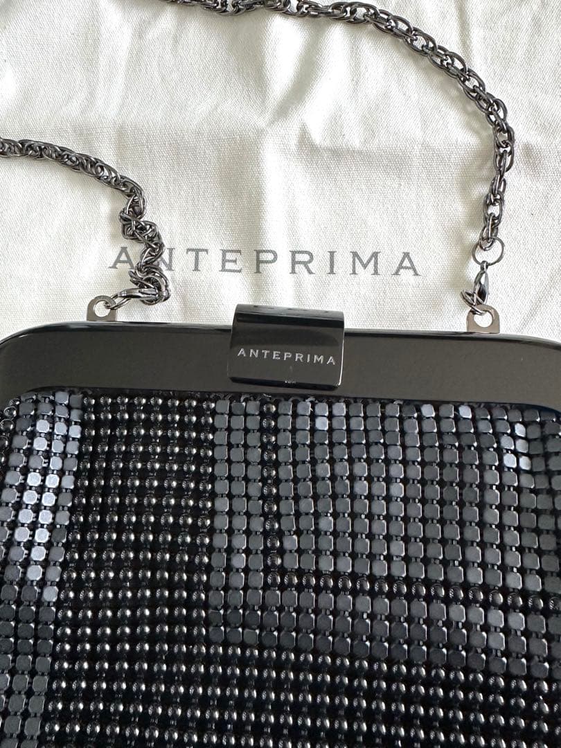 【美品】ANTEPRIMA ビーズショルダーバッグ・パーティバッグ　2way黒
