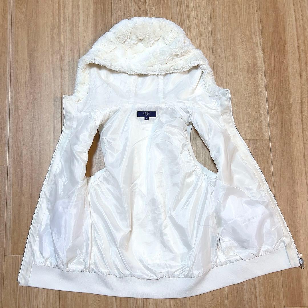 【美品】キャロウェイCallaway ゴルフウェア　ボア　ベスト 白系