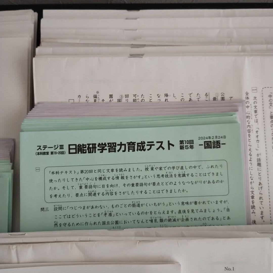 【2024年度】日能研学習力育成テスト・ 思考力育成テスト・期間講習テスト　5年
