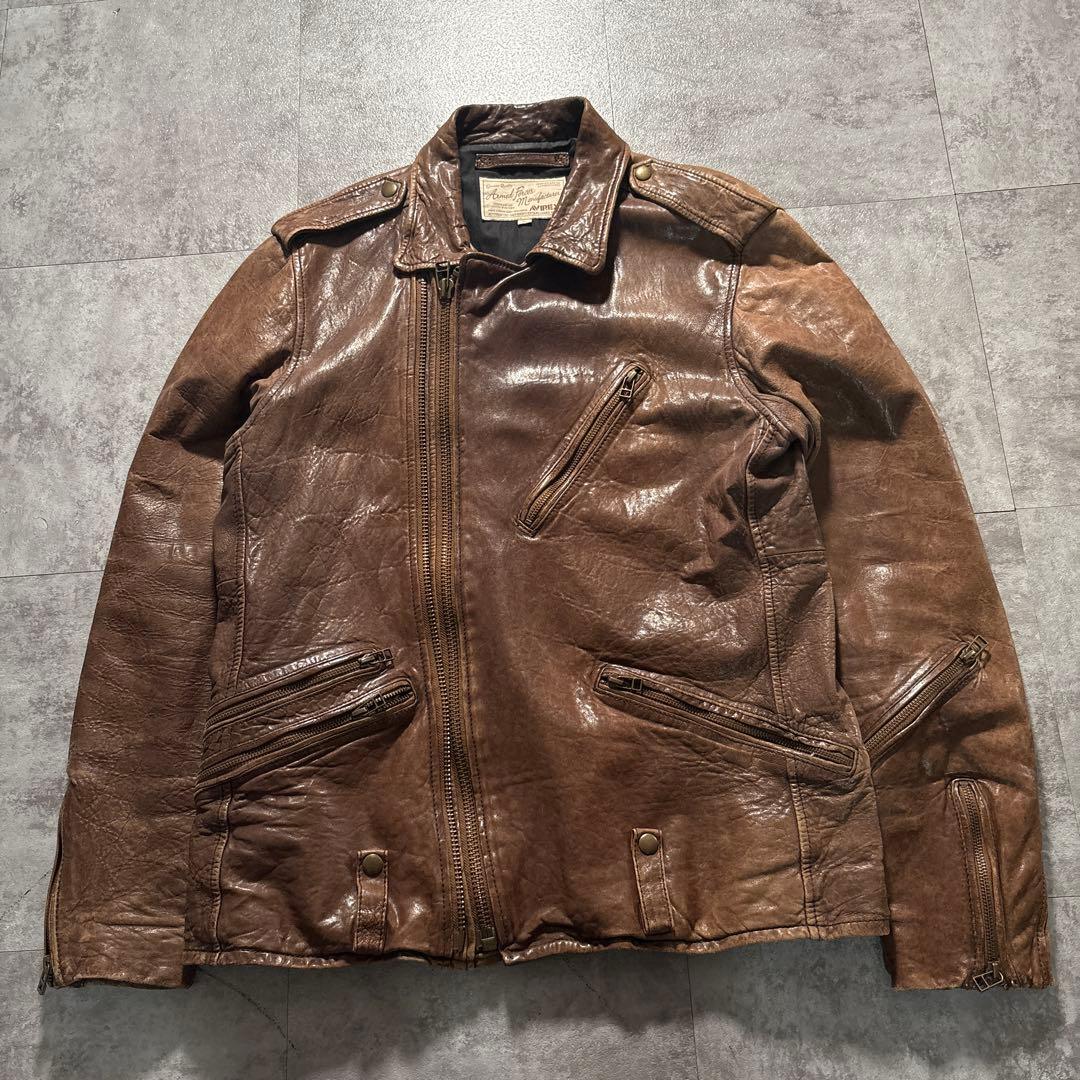 希少XL avirex leather jacket ギミック　alpha