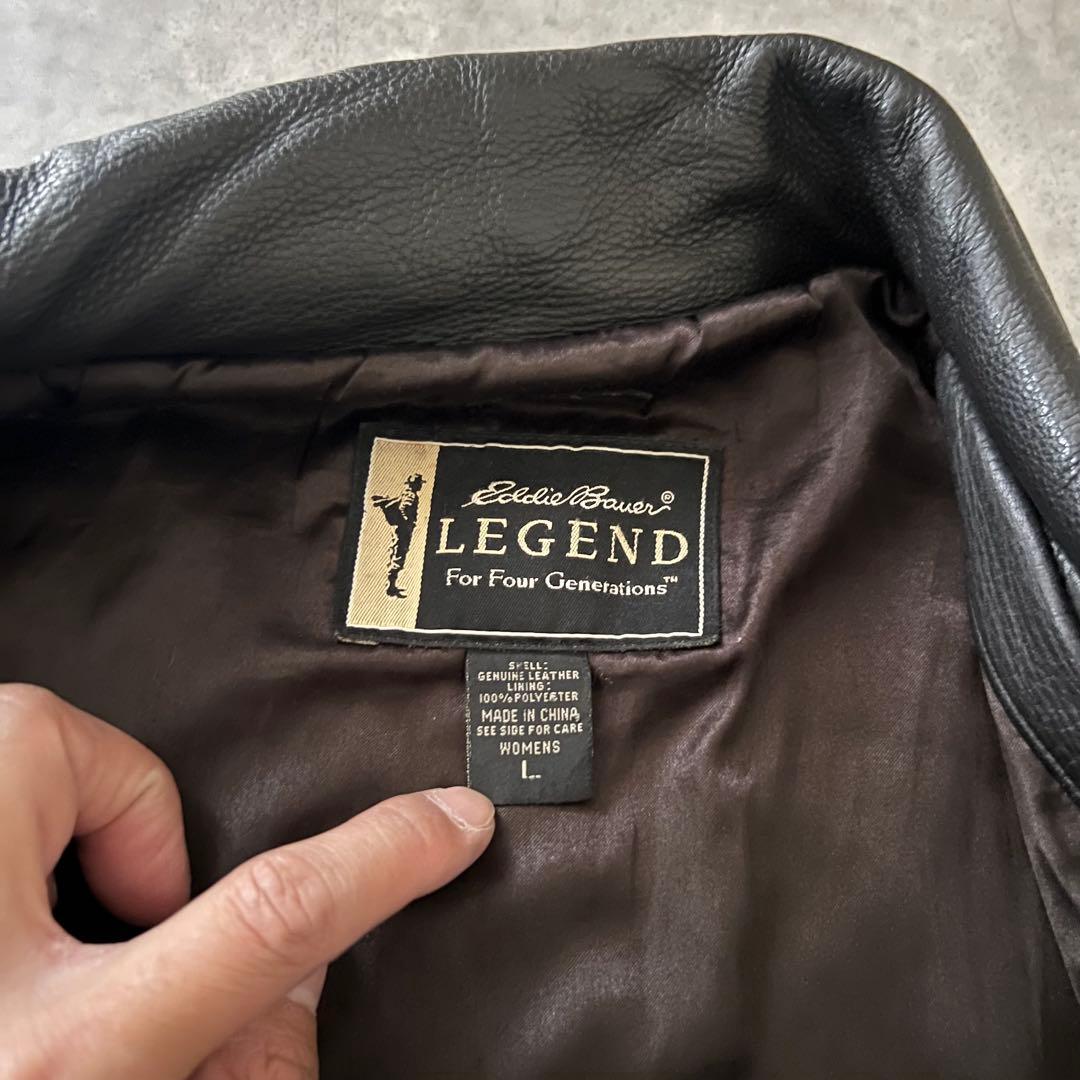 Eddie Bauer エディーバウアー レザー シングル ジャケット ブラック