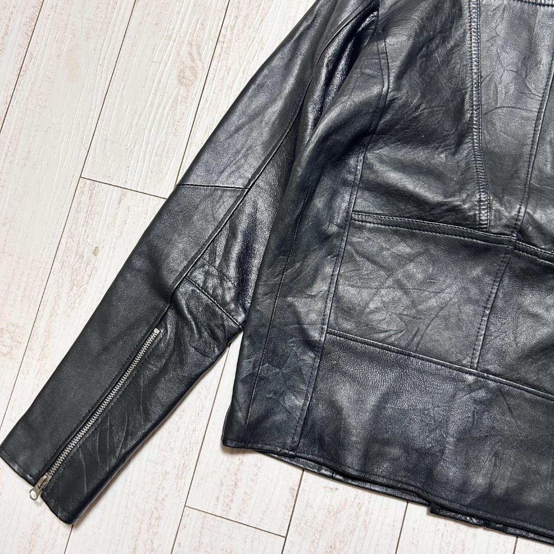 LHP ダブル ライダースジャケット レザージャケット 本革 ラムレザー S