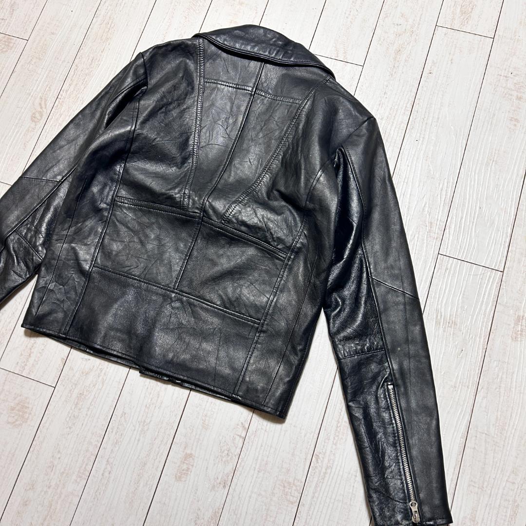 LHP ダブル ライダースジャケット レザージャケット 本革 ラムレザー S