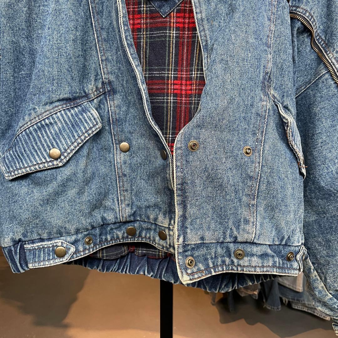 90s デニムブルゾン 短丈 ショート丈 デニムジャケット 古着
