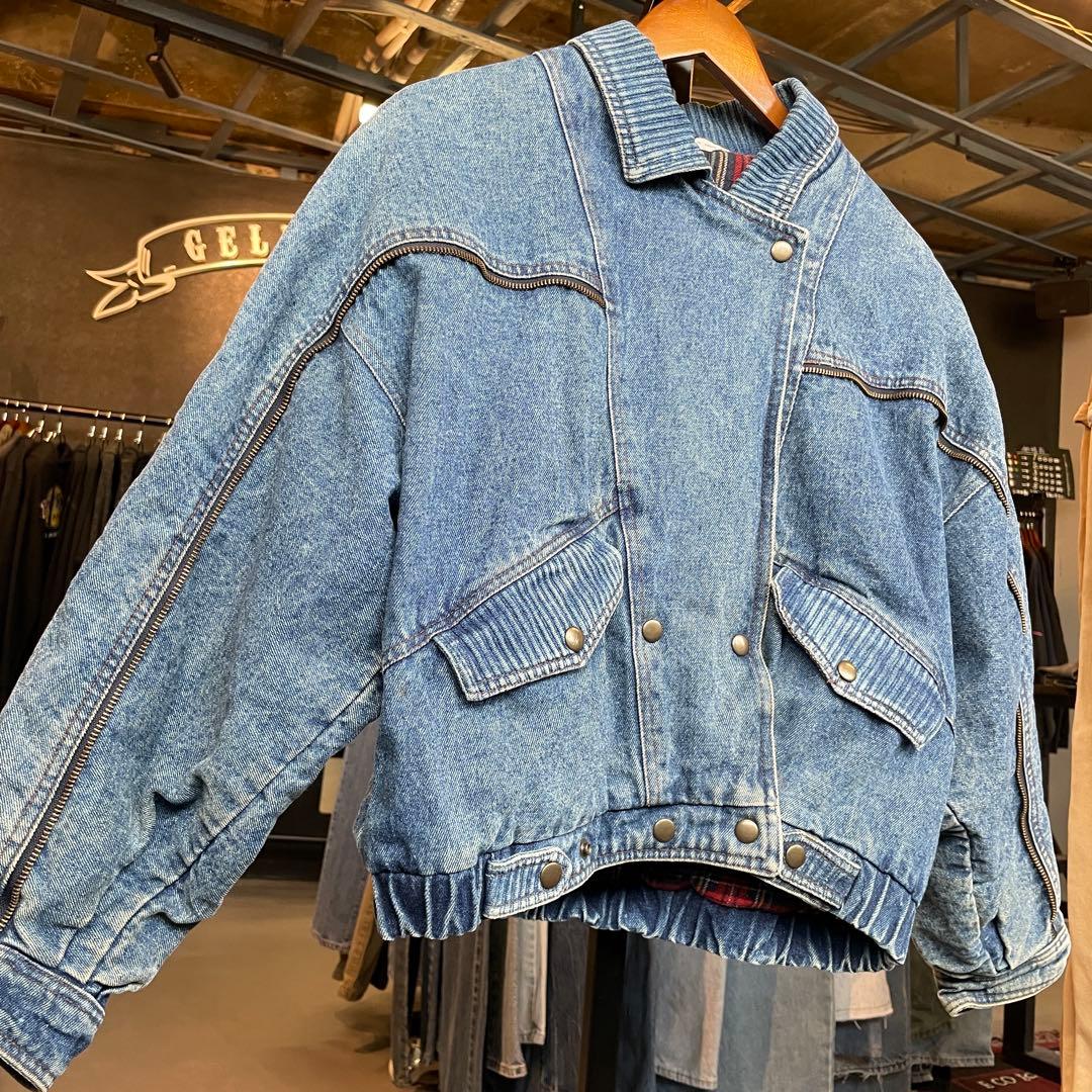 90s デニムブルゾン 短丈 ショート丈 デニムジャケット 古着