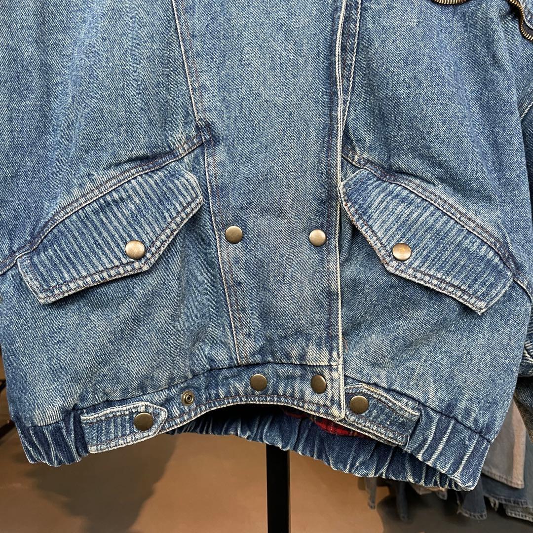 90s デニムブルゾン 短丈 ショート丈 デニムジャケット 古着