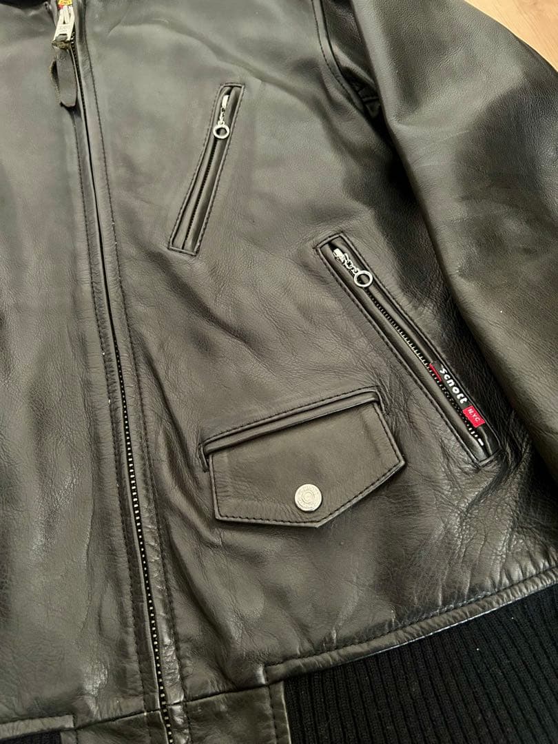 美品 SCHOTT ショット スタジアム ライダースジャケット